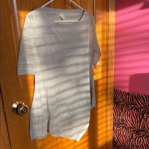 Poetry Soft Gray Asymmetrical Knit Top